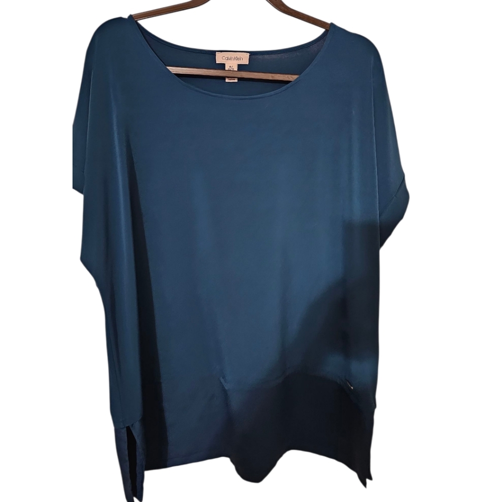 Calvin Klein Teal Tunic Blouse in SIZE XL